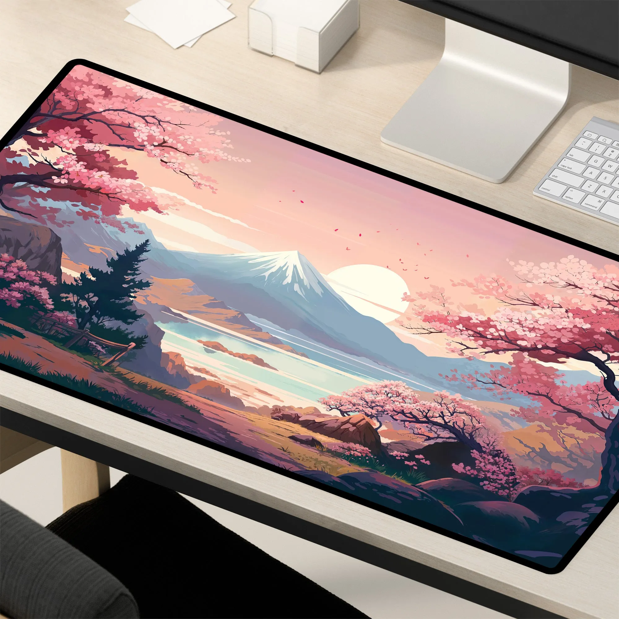 Cherry Blossom Anime Desk Mat | Sakura Desk Pad for Aesthetic Desks