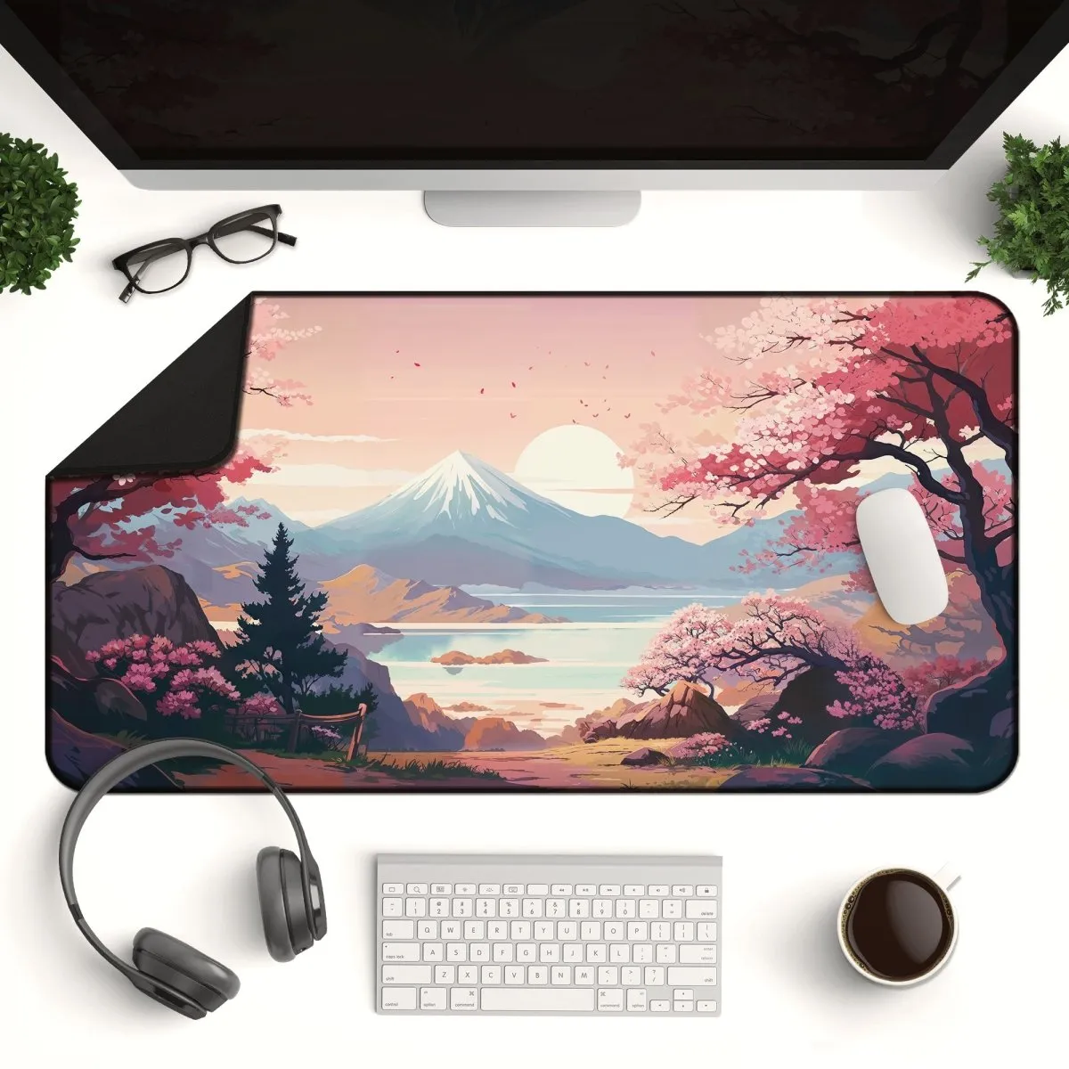 Cherry Blossom Anime Desk Mat | Sakura Desk Pad for Aesthetic Desks