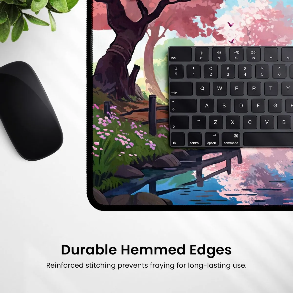 Cherry Blossom Desk Mat - Aesthetic Sakura Mouse Pad for Gaming & Office