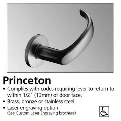 Corbin Russwin ML2010-PSA-626 Passage or Closet Mortise Lock, Princeton Lever, A Rose, Satin Chrome