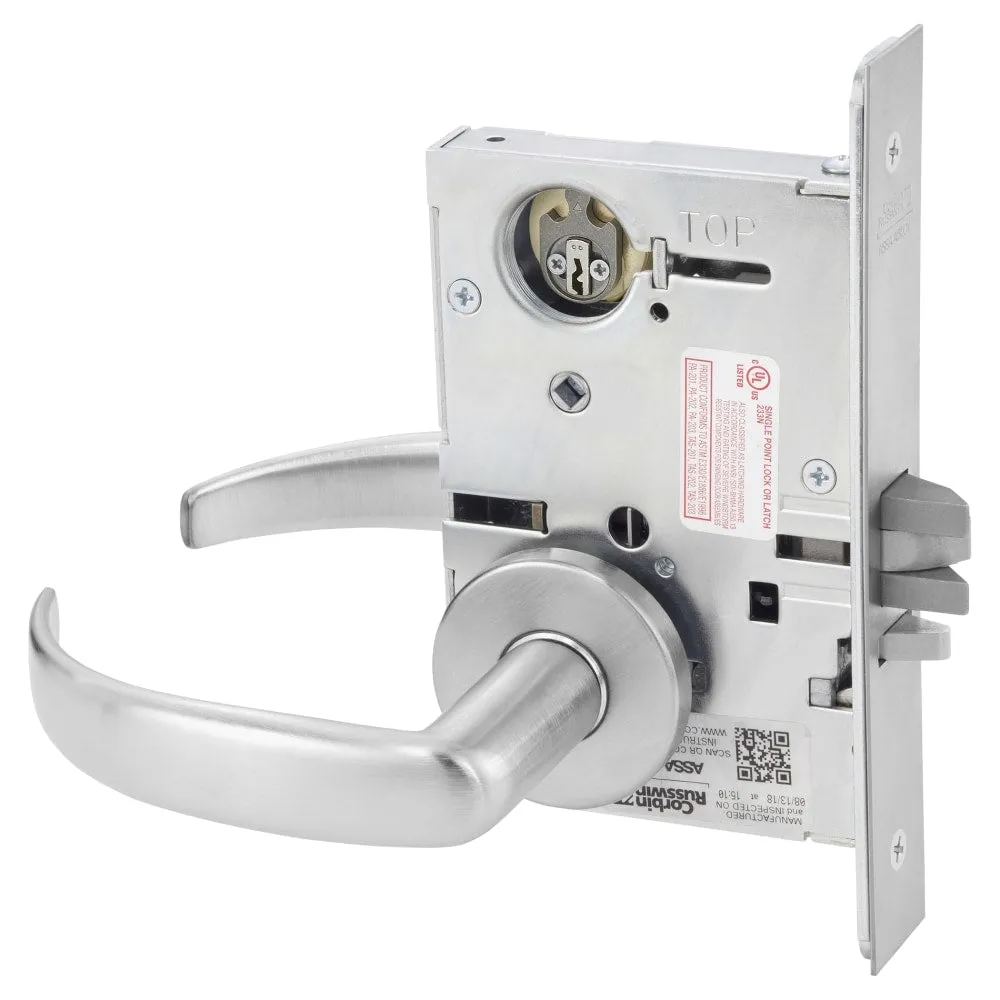 Corbin Russwin ML2057-PSA-626 Storeroom or Closet Mortise Lock, Princeton Lever, A Rose, Satin Chrome