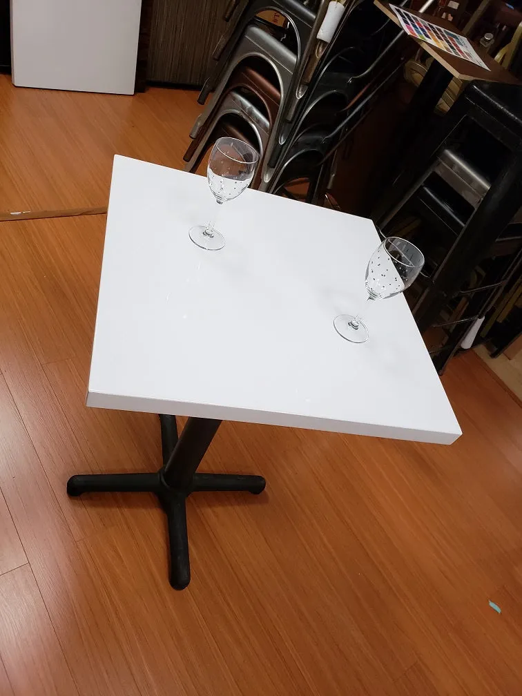 Custom Italian White Resin MDF Restaurant Table Top Indoor