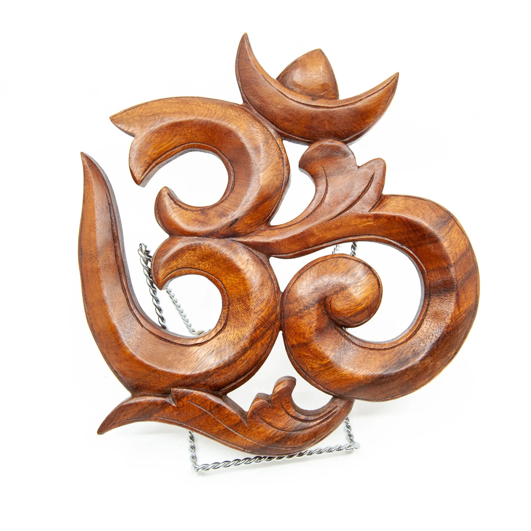 Dark Brown "Om" Wood Panel - 9.75"