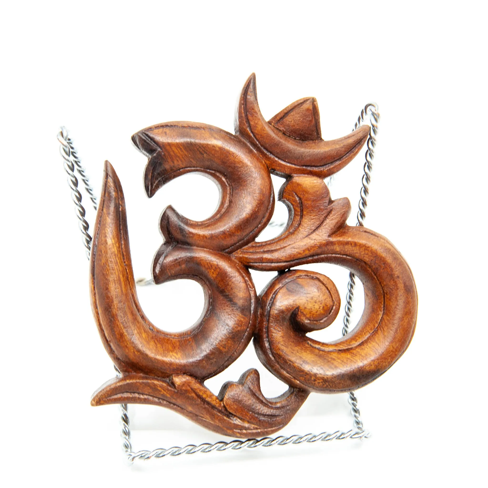 Dark Brown "Om" Wood Panel - 9.75"