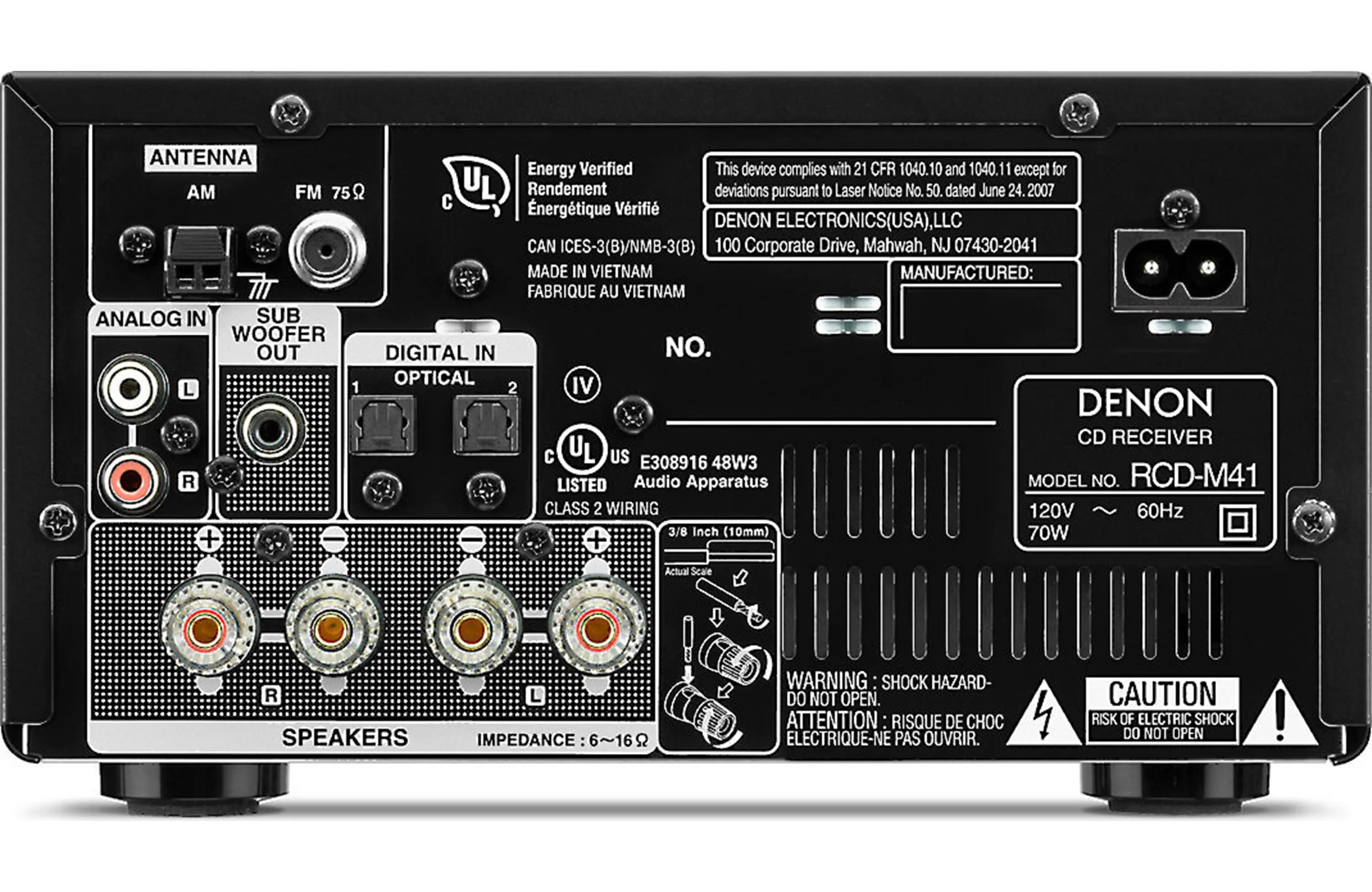 Denon D-M41 HiFi System with CD and Bluetooth and AM/FM Tuner