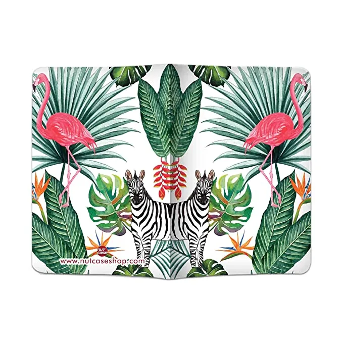 Designer Passport Cover - Flamingo and Zebra