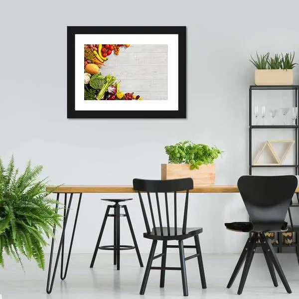 Different Vegetables And Fruits Canvas Wall Art