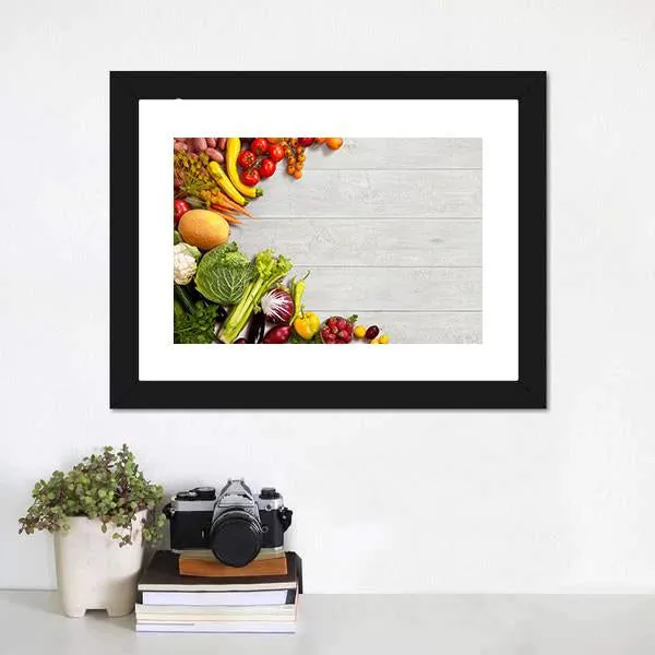 Different Vegetables And Fruits Canvas Wall Art