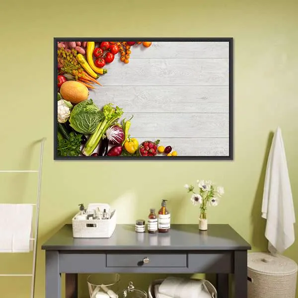 Different Vegetables And Fruits Canvas Wall Art