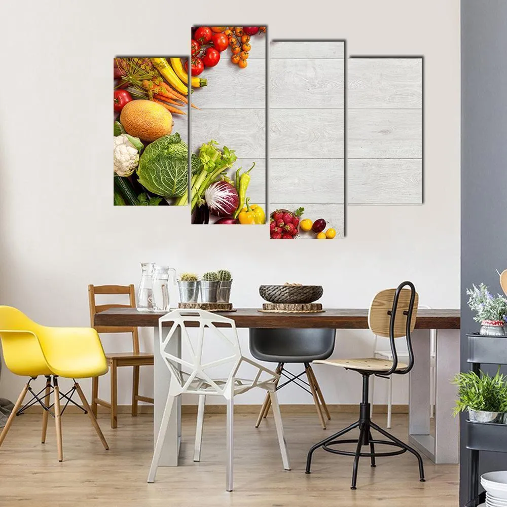 Different Vegetables And Fruits Canvas Wall Art