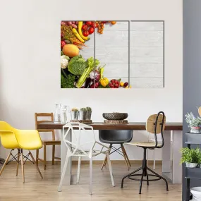 Different Vegetables And Fruits Canvas Wall Art