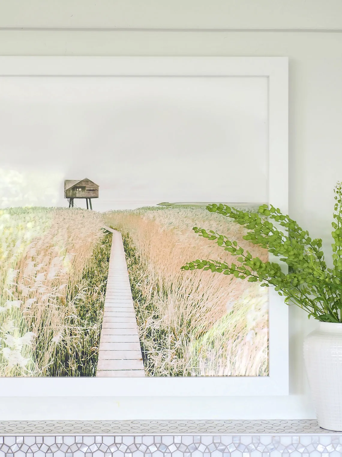 Distant Cottage Matte White Frame | 45" x 31"