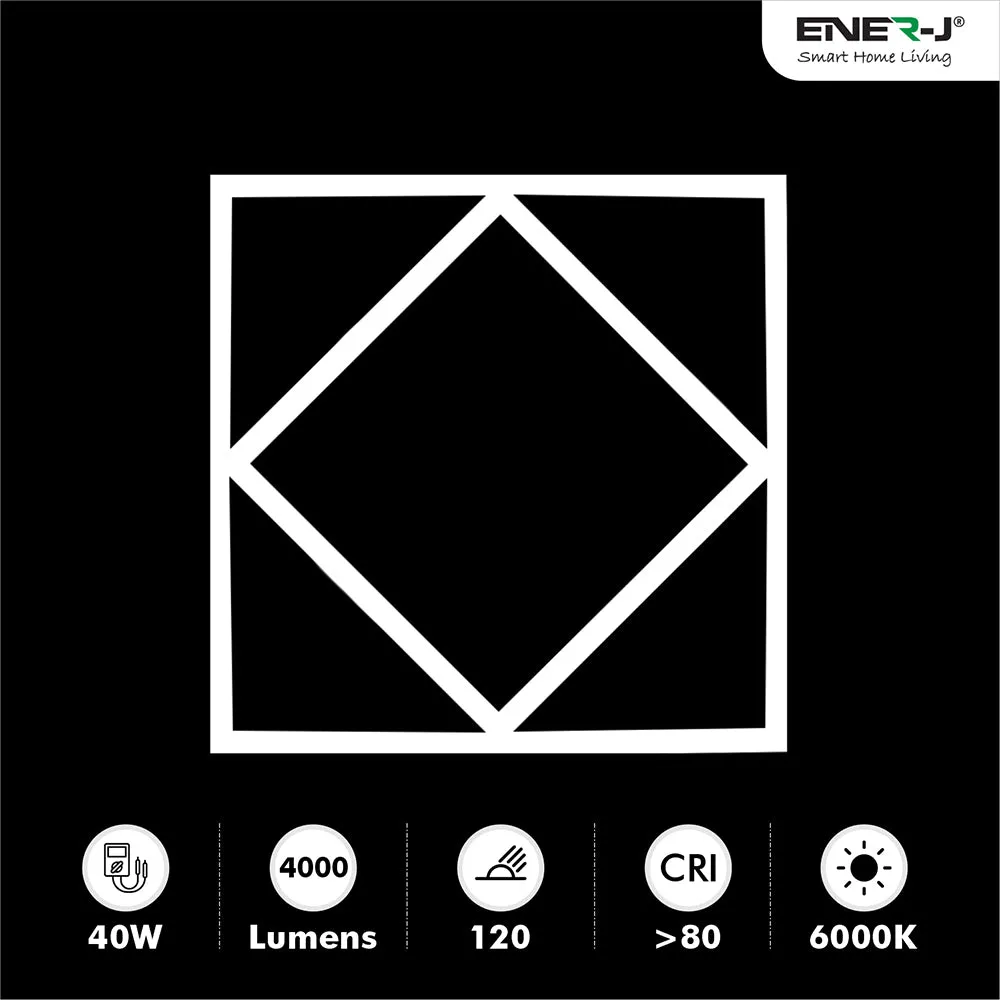 Double Square borderline Panel Light, 595x595, 40W 4000 lm, White (6000K) light in outside and blue light in inside