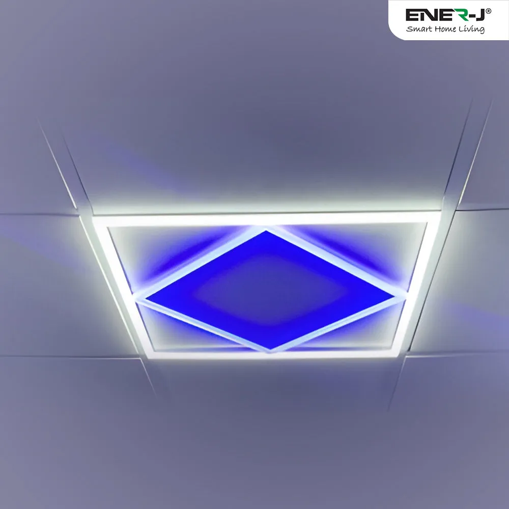 Double Square borderline Panel Light, 595x595, 40W 4000 lm, White (6000K) light in outside and blue light in inside