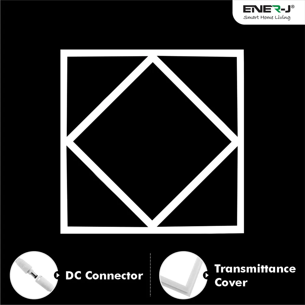 Double Square borderline Panel Light, 595x595, 40W 4000 lm, White (6000K) light in outside and blue light in inside