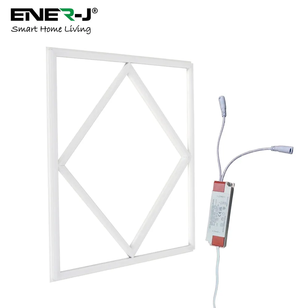 Double Square borderline Panel Light, 595x595, 40W 4000 lm, White (6000K) light in outside and blue light in inside