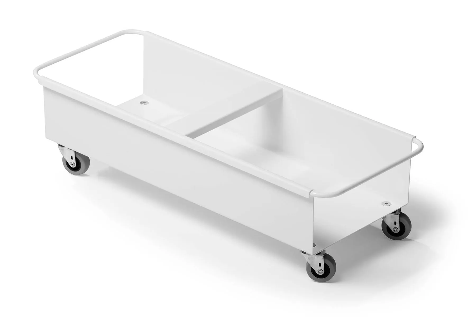 Durable DURABIN Square 2X 40L Robust Steel Wheel Bin Trolley | White