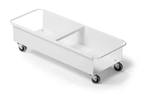 Durable DURABIN Square 2X 40L Robust Steel Wheel Bin Trolley | White