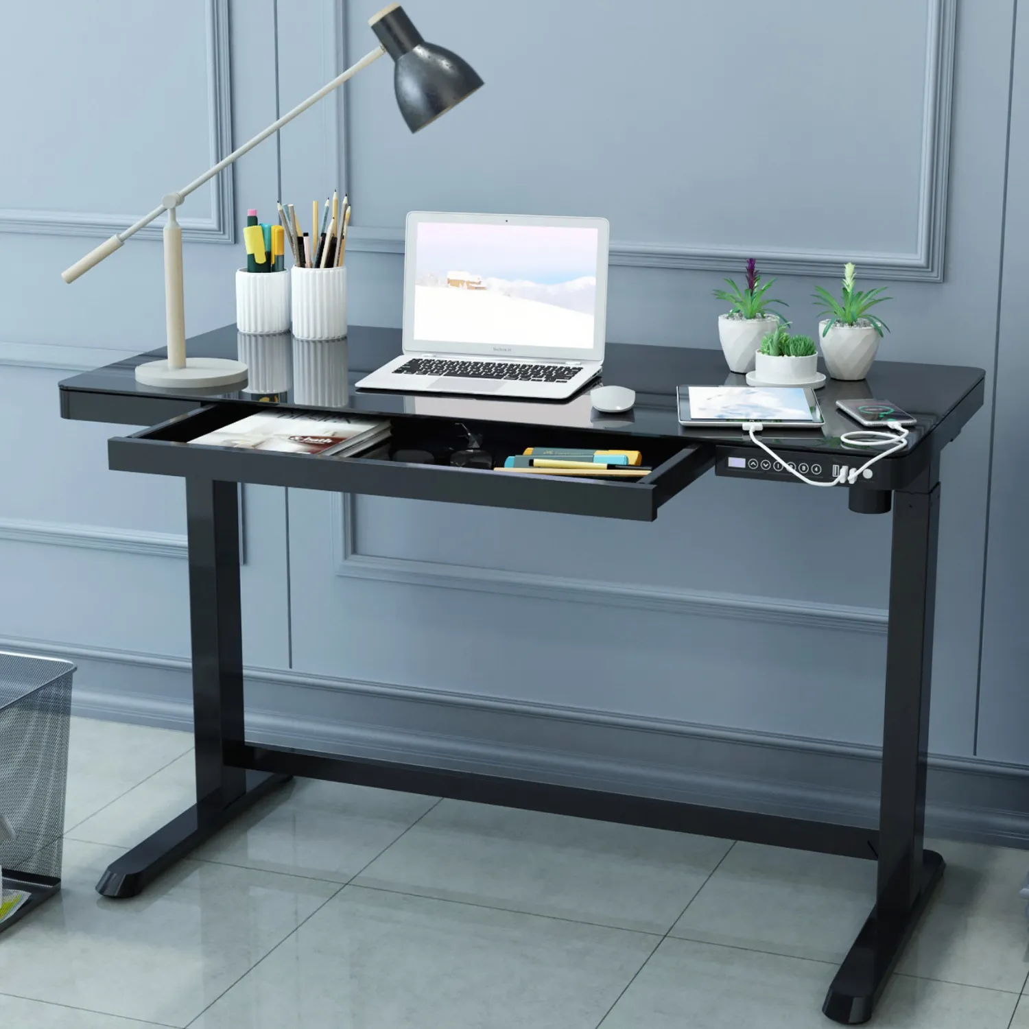 Electric Height Adjustable Desk 1200mm X 600mm - ET118 (3 Years Manufacture Local Warranty In Singapore)