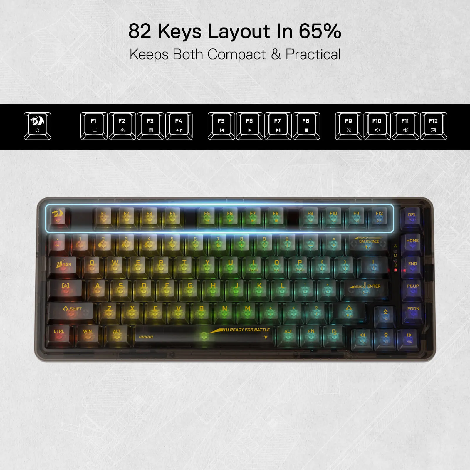 ELF PRO K649 Wireless Transparent Keyboard