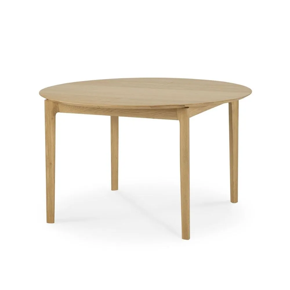 Ethnicraft Oak Bok Round Extendable Dining Table