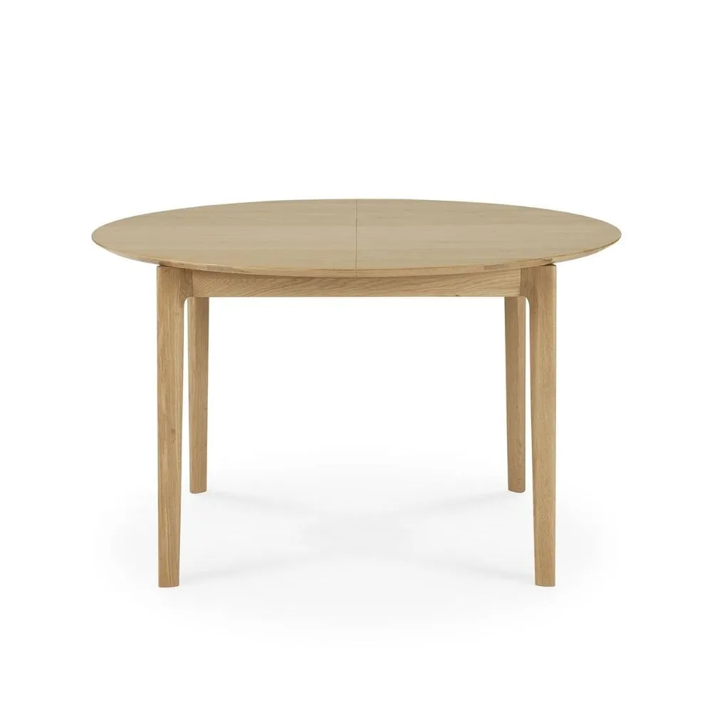 Ethnicraft Oak Bok Round Extendable Dining Table