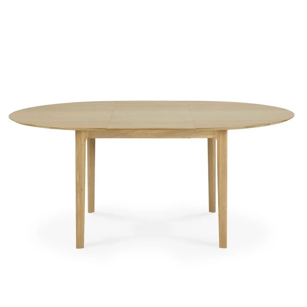 Ethnicraft Oak Bok Round Extendable Dining Table