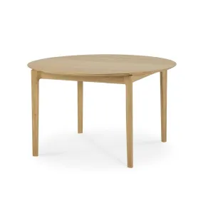 Ethnicraft Oak Bok Round Extendable Dining Table