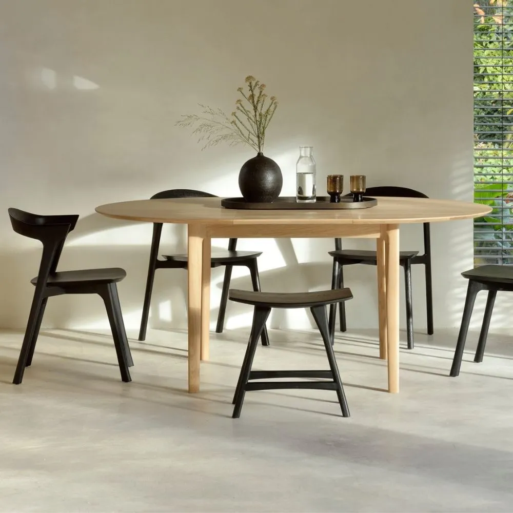 Ethnicraft Oak Bok Round Extendable Dining Table