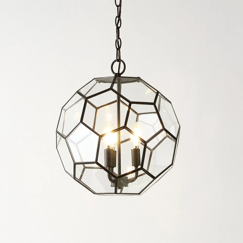 Euclid 13.5" Modern Bohemian Iron/Glass LED Pendant