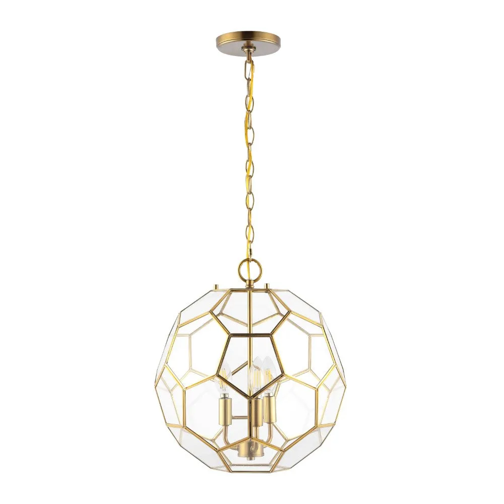 Euclid 13.5" Modern Bohemian Iron/Glass LED Pendant