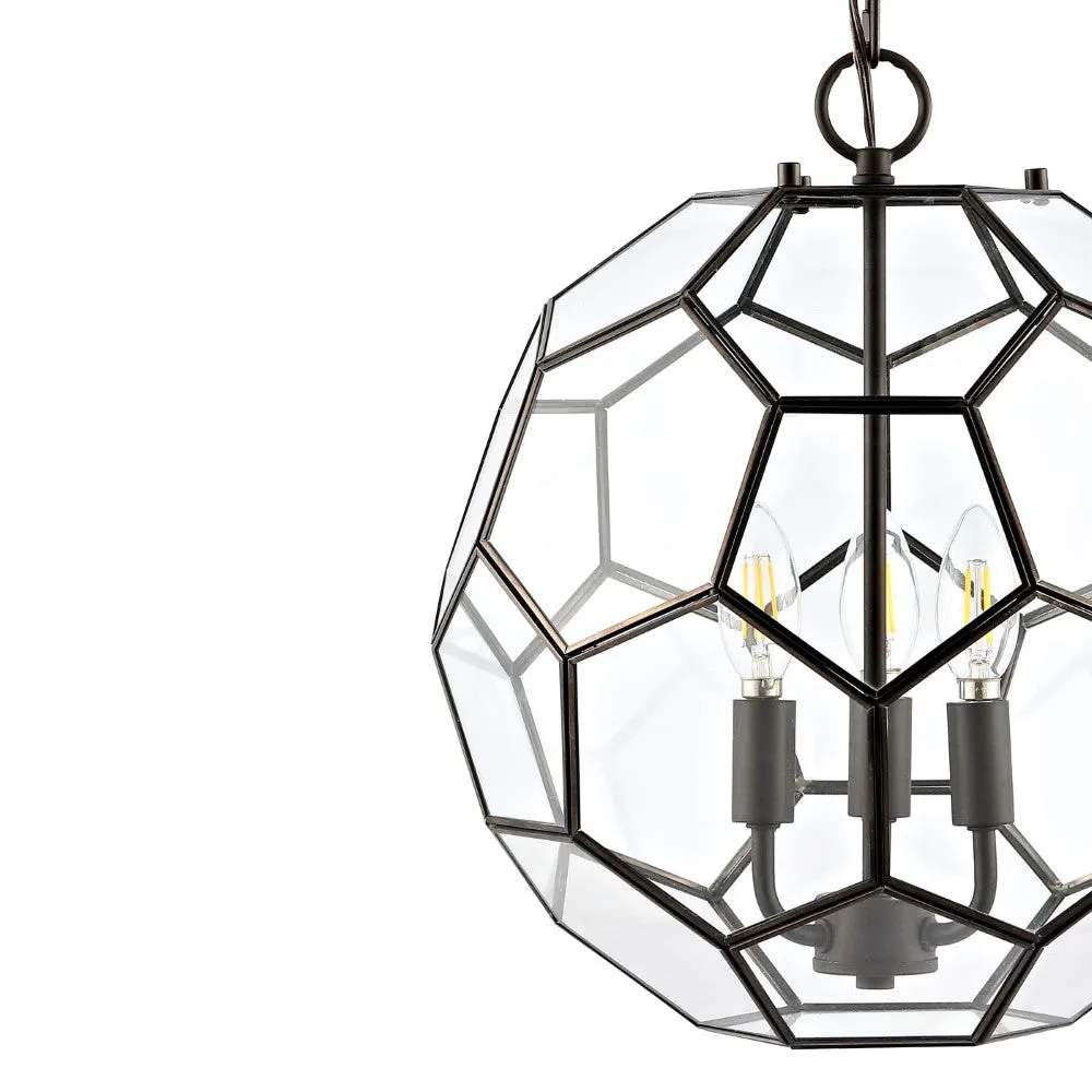 Euclid 13.5" Modern Bohemian Iron/Glass LED Pendant