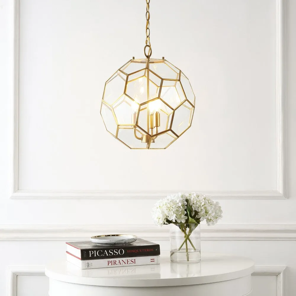 Euclid 13.5" Modern Bohemian Iron/Glass LED Pendant