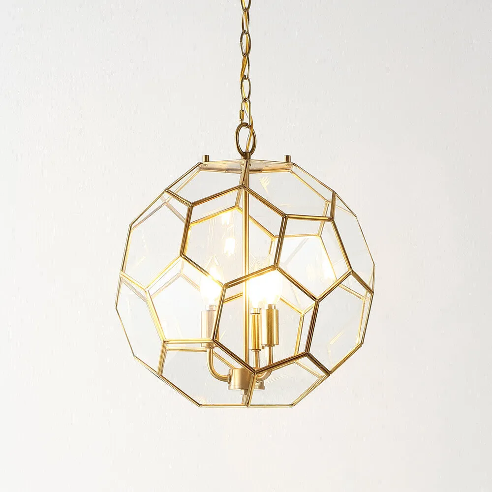 Euclid 13.5" Modern Bohemian Iron/Glass LED Pendant