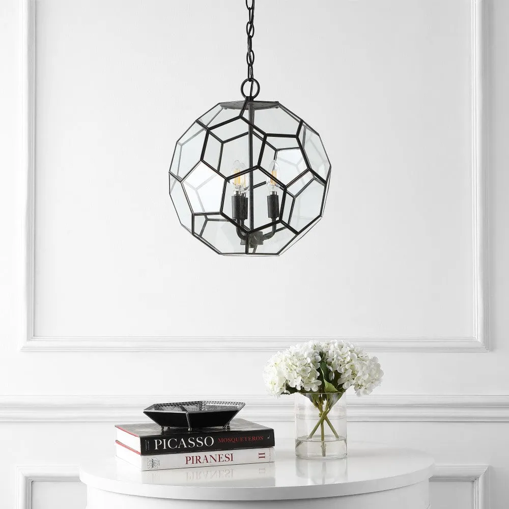 Euclid 13.5" Modern Bohemian Iron/Glass LED Pendant