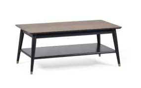 Findlay Coffee Table With Shelf - Walnut & Black