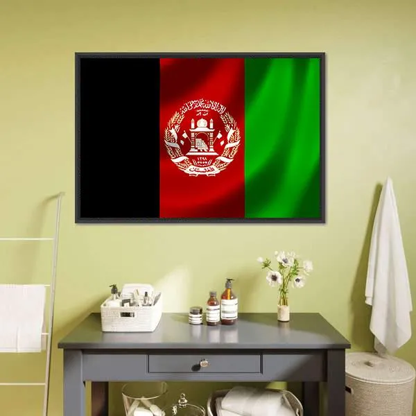 Flag Of Afghanistan Canvas Wall Art