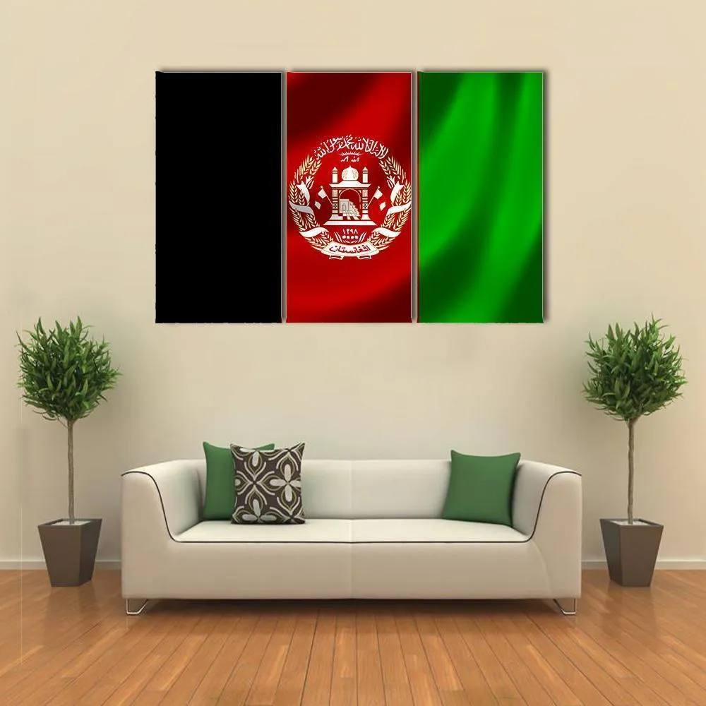 Flag Of Afghanistan Canvas Wall Art