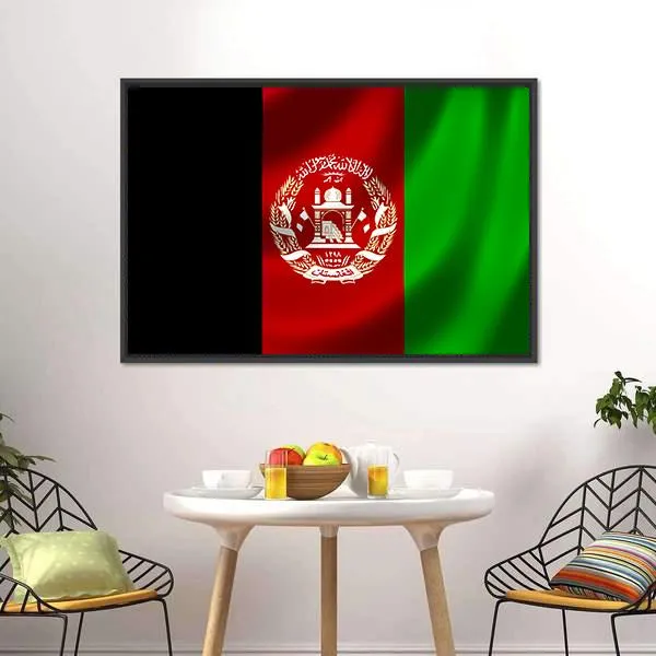 Flag Of Afghanistan Canvas Wall Art