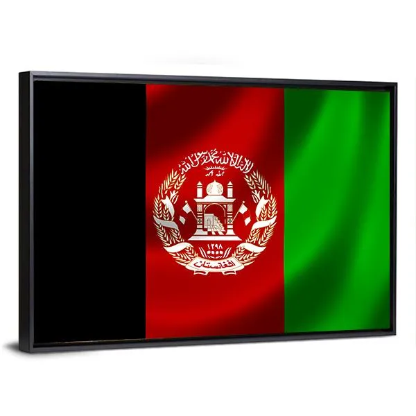 Flag Of Afghanistan Canvas Wall Art