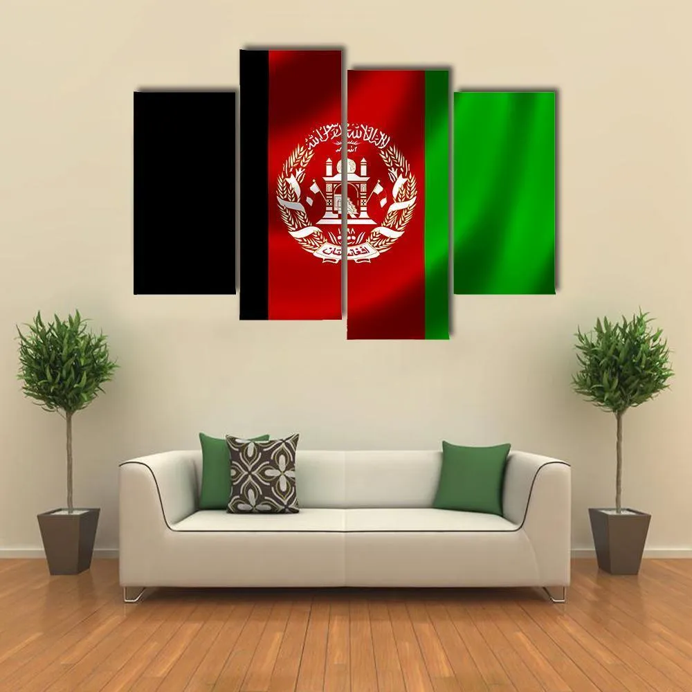 Flag Of Afghanistan Canvas Wall Art