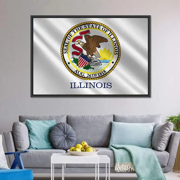 Flag Of Illinois Canvas Wall Art