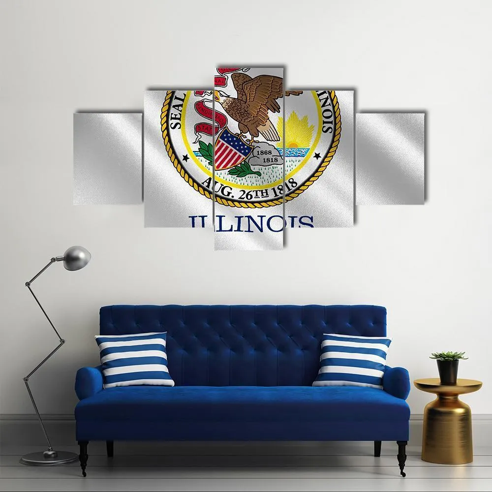 Flag Of Illinois Canvas Wall Art