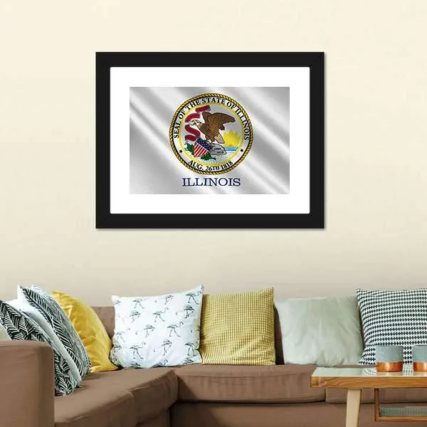 Flag Of Illinois Canvas Wall Art