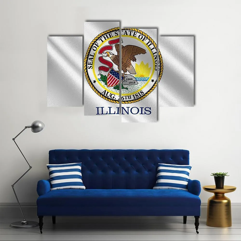 Flag Of Illinois Canvas Wall Art