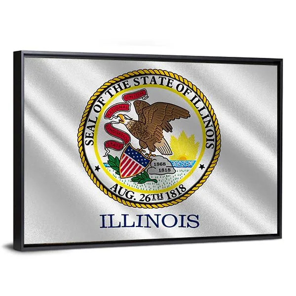 Flag Of Illinois Canvas Wall Art