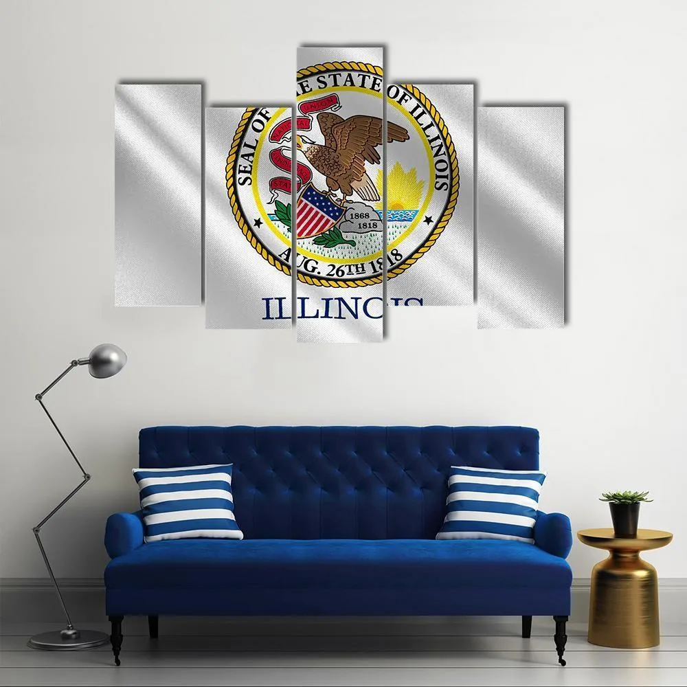 Flag Of Illinois Canvas Wall Art