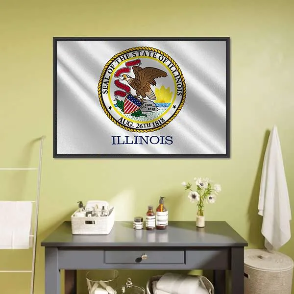 Flag Of Illinois Canvas Wall Art