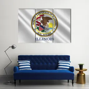 Flag Of Illinois Canvas Wall Art