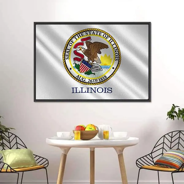 Flag Of Illinois Canvas Wall Art